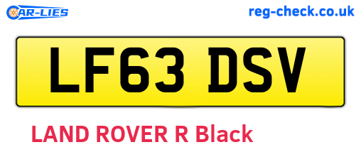 LF63DSV are the vehicle registration plates.