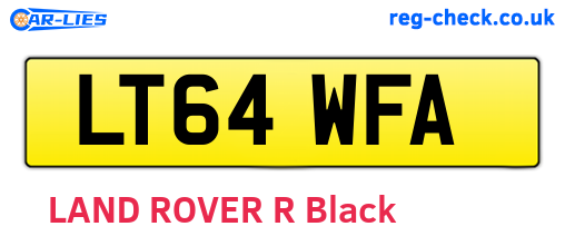 LT64WFA are the vehicle registration plates.