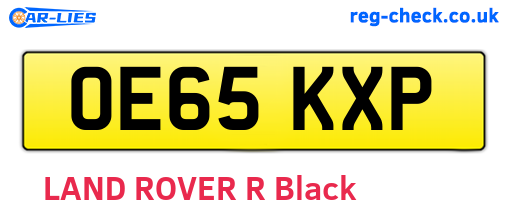 OE65KXP are the vehicle registration plates.