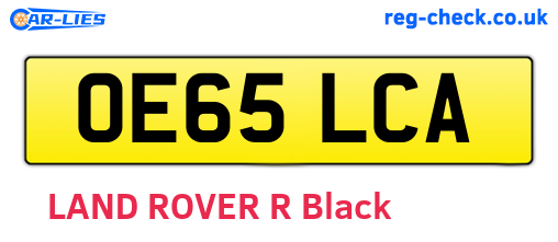 OE65LCA are the vehicle registration plates.