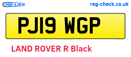 PJ19WGP are the vehicle registration plates.