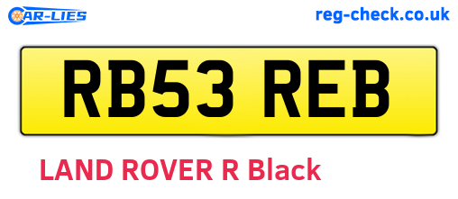 RB53REB are the vehicle registration plates.