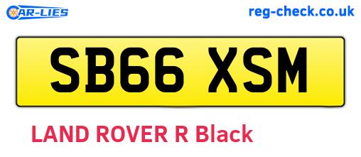 SB66XSM are the vehicle registration plates.