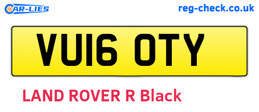 VU16OTY are the vehicle registration plates.