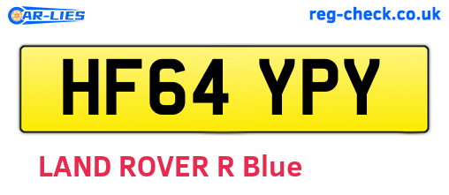 HF64YPY are the vehicle registration plates.