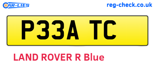 P33ATC are the vehicle registration plates.