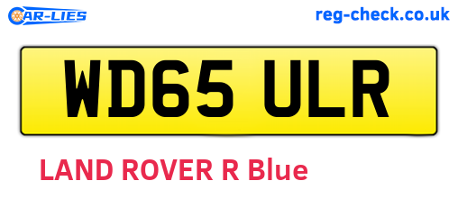WD65ULR are the vehicle registration plates.