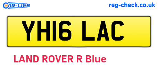 YH16LAC are the vehicle registration plates.