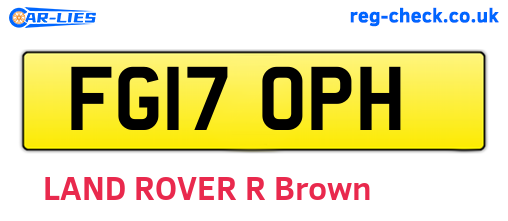 FG17OPH are the vehicle registration plates.