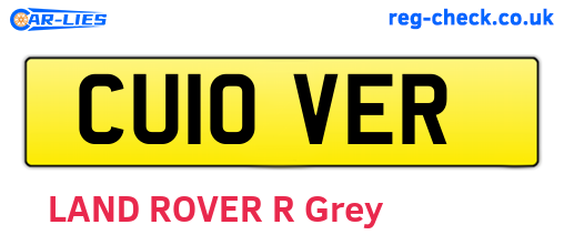 CU10VER are the vehicle registration plates.