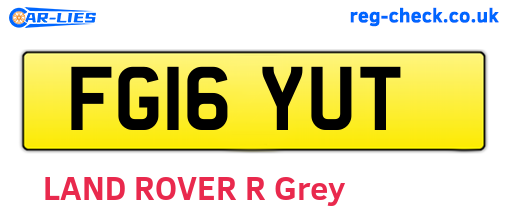 FG16YUT are the vehicle registration plates.