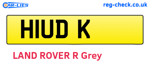 H1UDK are the vehicle registration plates.