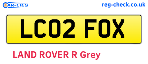 LC02FOX are the vehicle registration plates.