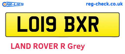 LO19BXR are the vehicle registration plates.