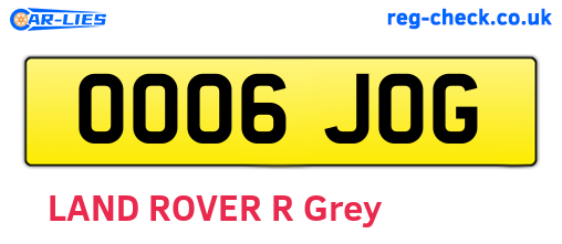 OO06JOG are the vehicle registration plates.