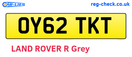 OY62TKT are the vehicle registration plates.