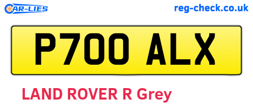 P700ALX are the vehicle registration plates.