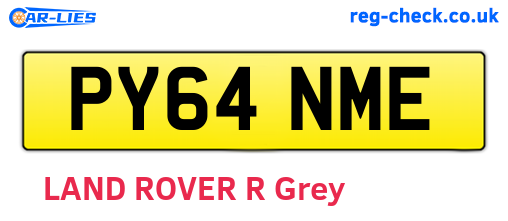 PY64NME are the vehicle registration plates.