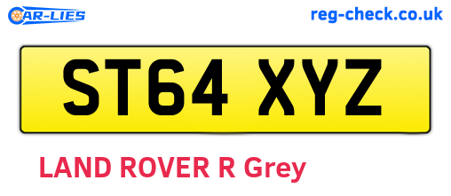 ST64XYZ are the vehicle registration plates.
