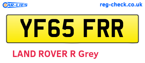 YF65FRR are the vehicle registration plates.