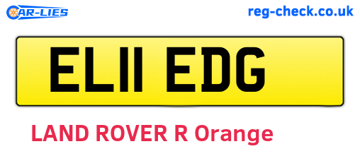 EL11EDG are the vehicle registration plates.