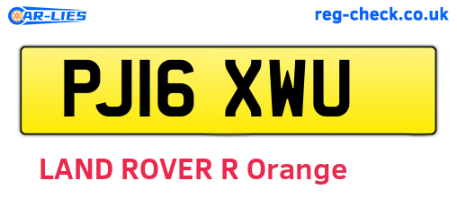 PJ16XWU are the vehicle registration plates.