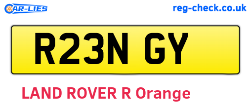 R23NGY are the vehicle registration plates.