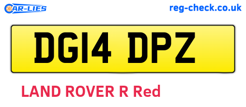 DG14DPZ are the vehicle registration plates.