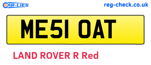 ME51OAT are the vehicle registration plates.