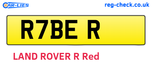 R7BER are the vehicle registration plates.