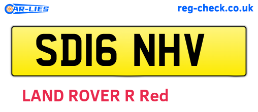 SD16NHV are the vehicle registration plates.