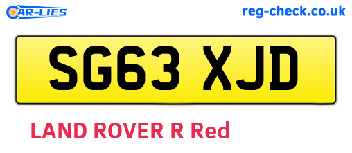 SG63XJD are the vehicle registration plates.
