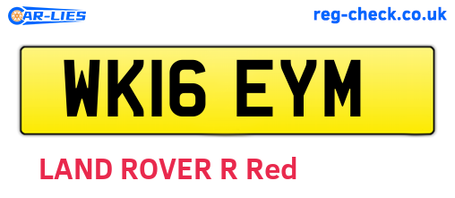 WK16EYM are the vehicle registration plates.