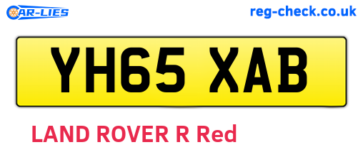 YH65XAB are the vehicle registration plates.