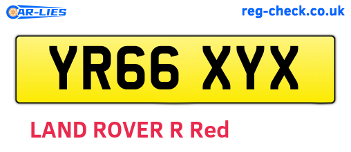 YR66XYX are the vehicle registration plates.