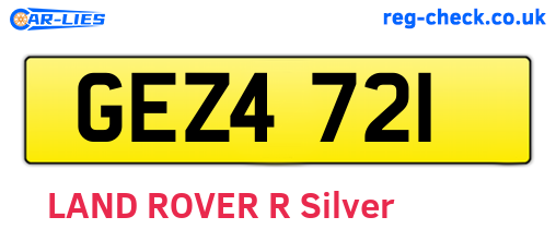 GEZ4721 are the vehicle registration plates.