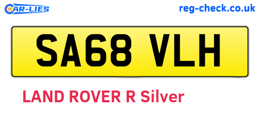 SA68VLH are the vehicle registration plates.
