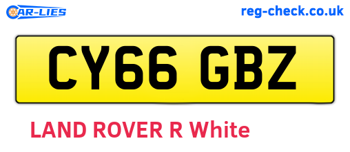 CY66GBZ are the vehicle registration plates.
