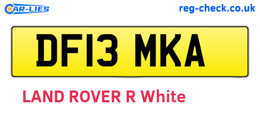 DF13MKA are the vehicle registration plates.