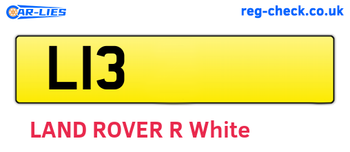 L13 are the vehicle registration plates.