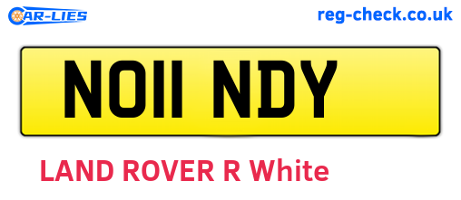 NO11NDY are the vehicle registration plates.