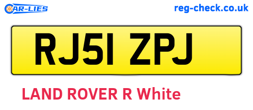RJ51ZPJ are the vehicle registration plates.