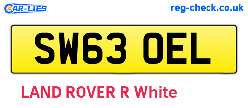 SW63OEL are the vehicle registration plates.