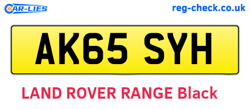 AK65SYH are the vehicle registration plates.