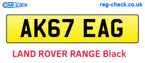 AK67EAG are the vehicle registration plates.