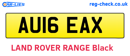 AU16EAX are the vehicle registration plates.