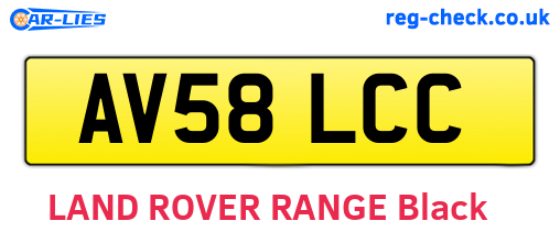 AV58LCC are the vehicle registration plates.