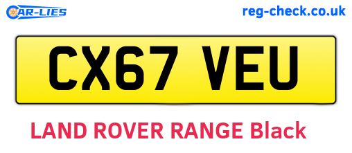 CX67VEU are the vehicle registration plates.