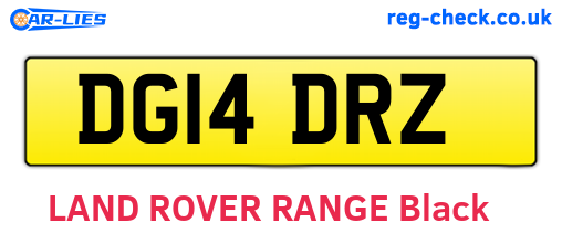 DG14DRZ are the vehicle registration plates.