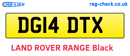 DG14DTX are the vehicle registration plates.